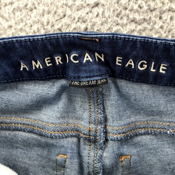 AMERICAN EAGLE Womens Size 0 SHORT Dream Curvy Hi-Rise Distressed Jegging Jeans - Picture 7 of 16